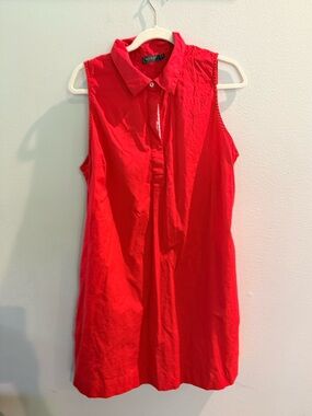 Sleeveless Red Shirt Dress by Vineyard Vines